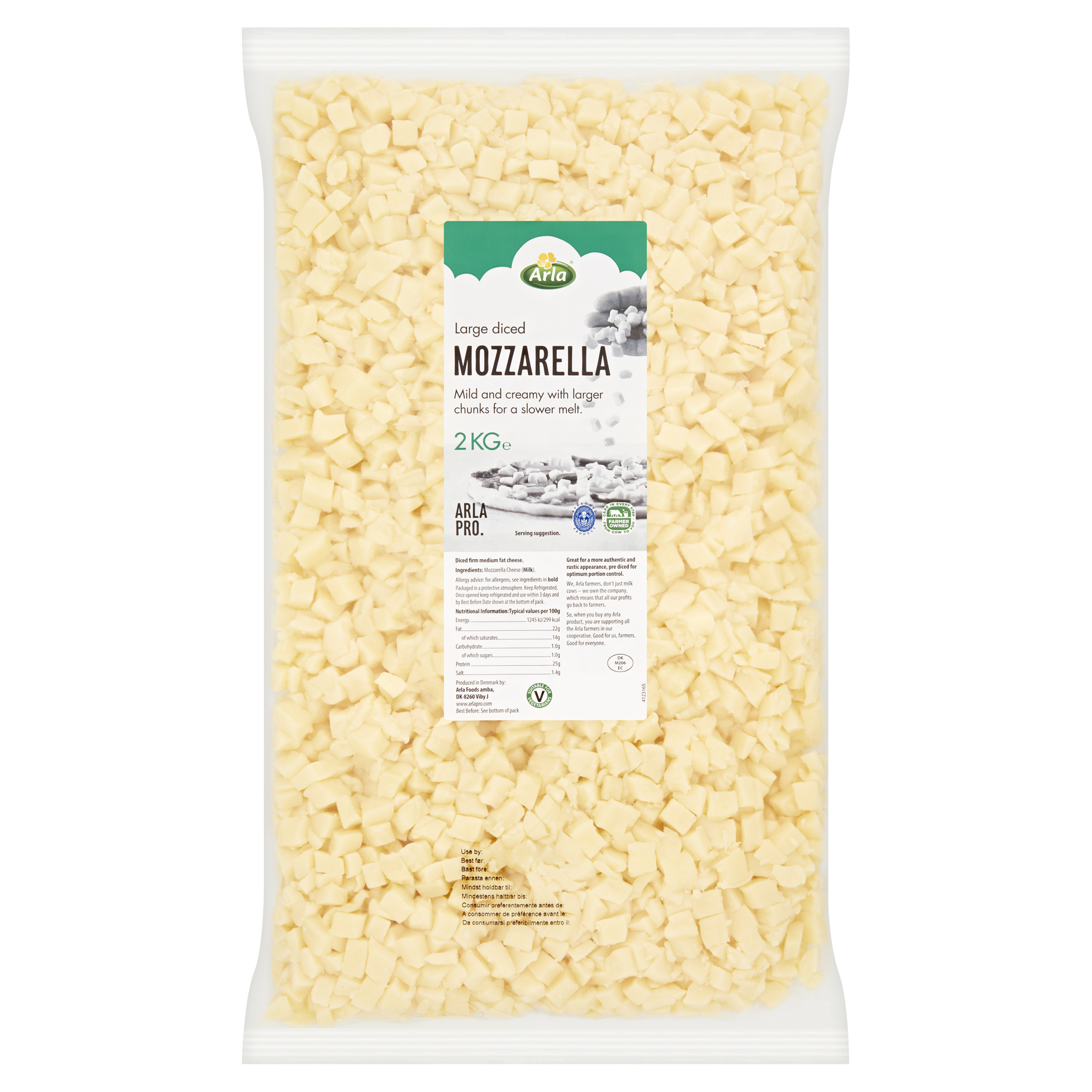 Arla Pro Large Diced Mozzarella 2kg
