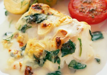 Basilikafisk med citronsås