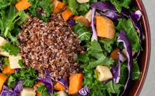 Sweet potato & kale salad with Havarti Cheese