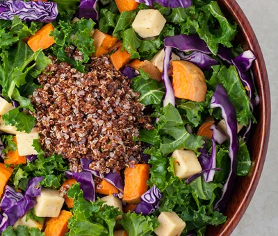 Sweet potato & kale salad with Havarti Cheese