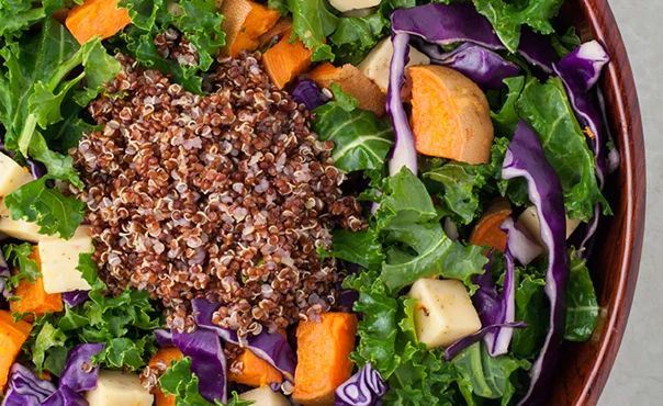 Sweet potato & kale salad with Havarti Cheese