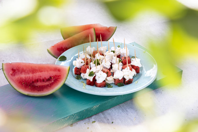 Getost med marinerad vattenmelon