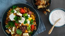 Grilled corn salad with paneer