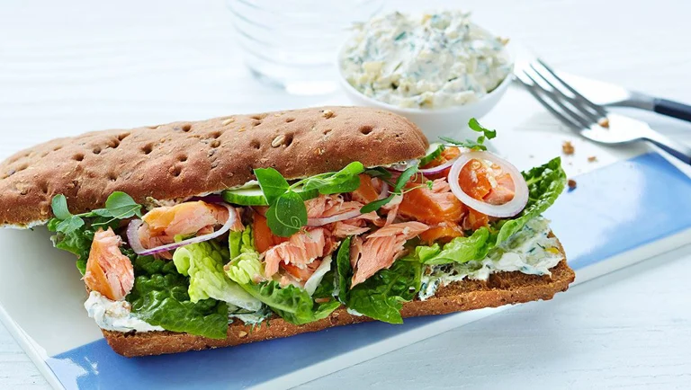 Ciabatta zalm en roomkaas