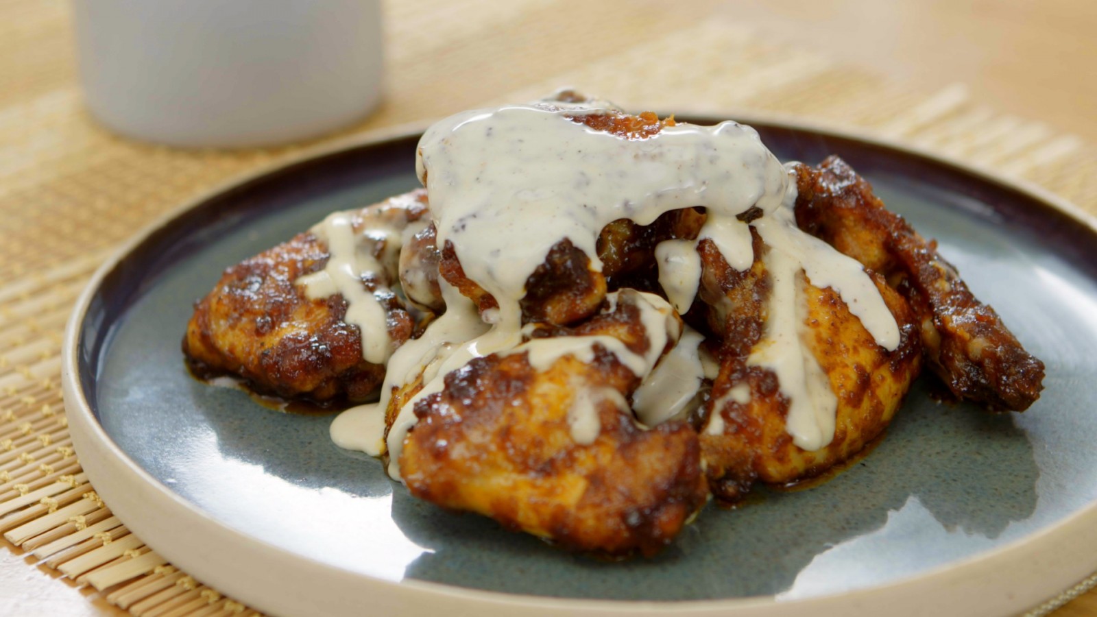 Buffalo Wings with Cheese Sauce
