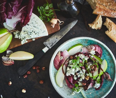 Radicchio med pærer og Danablu