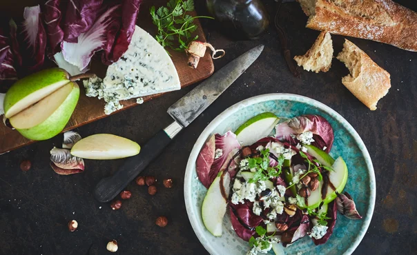 Radicchio with pears and Blue cheese