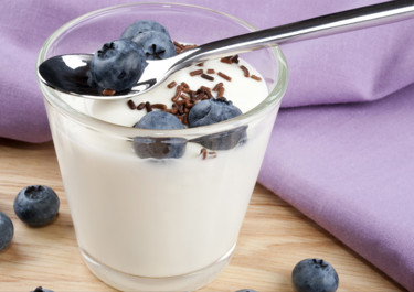 Milk Drink with Blueberries and Chocolate