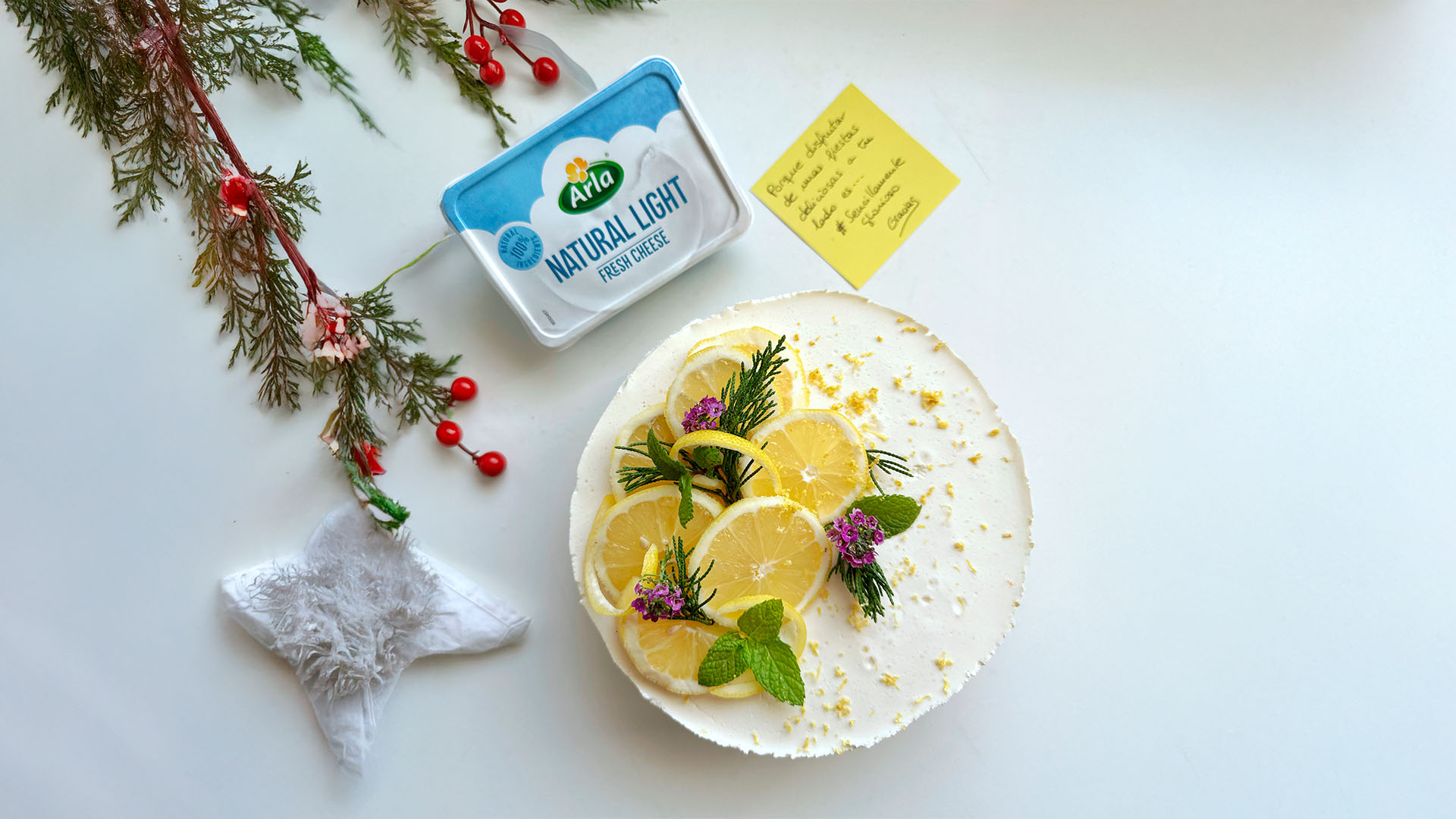 Lemon Cheesecake Con Arla Queso de Untar Light