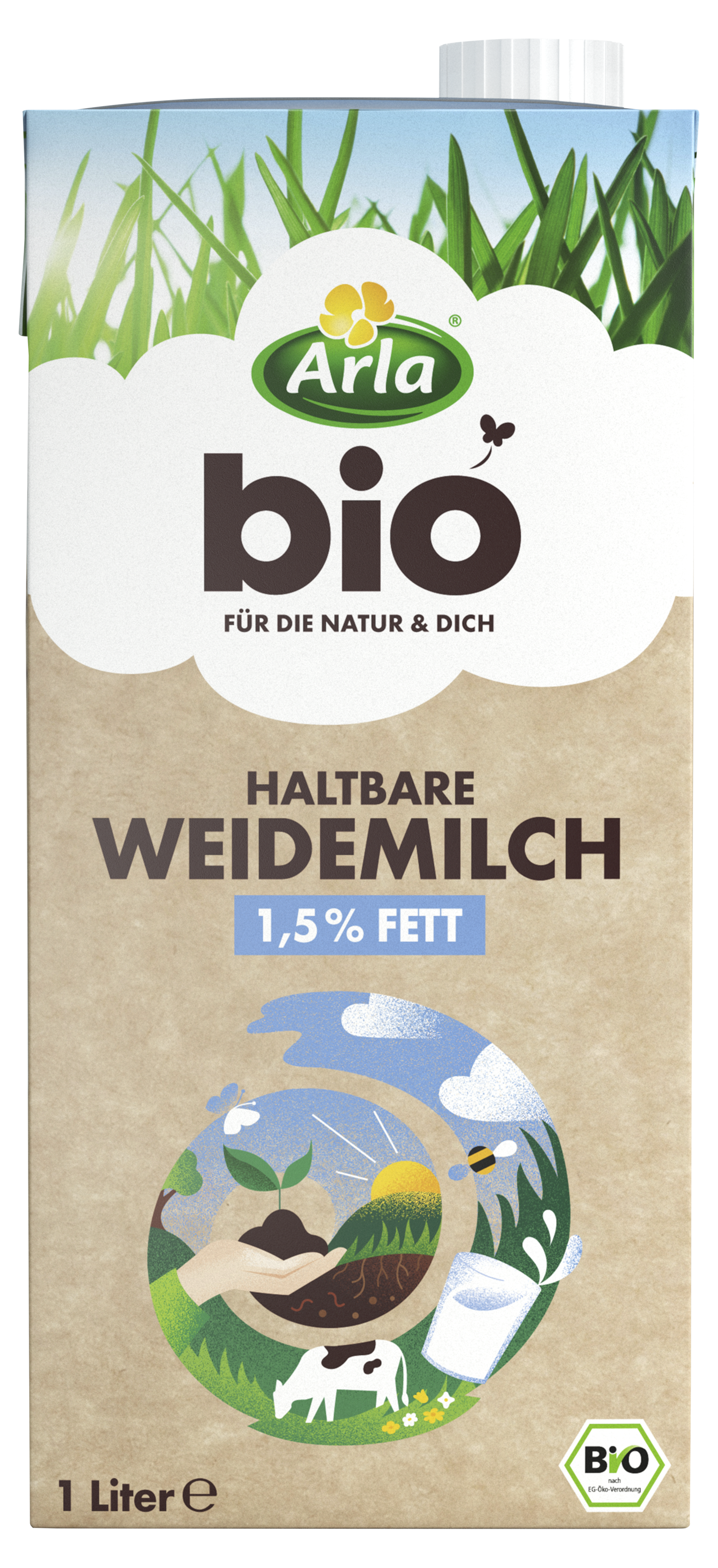 Haltbare fettarme Weidemilch 1,5% 1 Liter