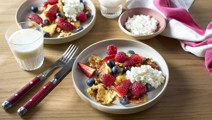 Scrambled pancake med cottage cheese
