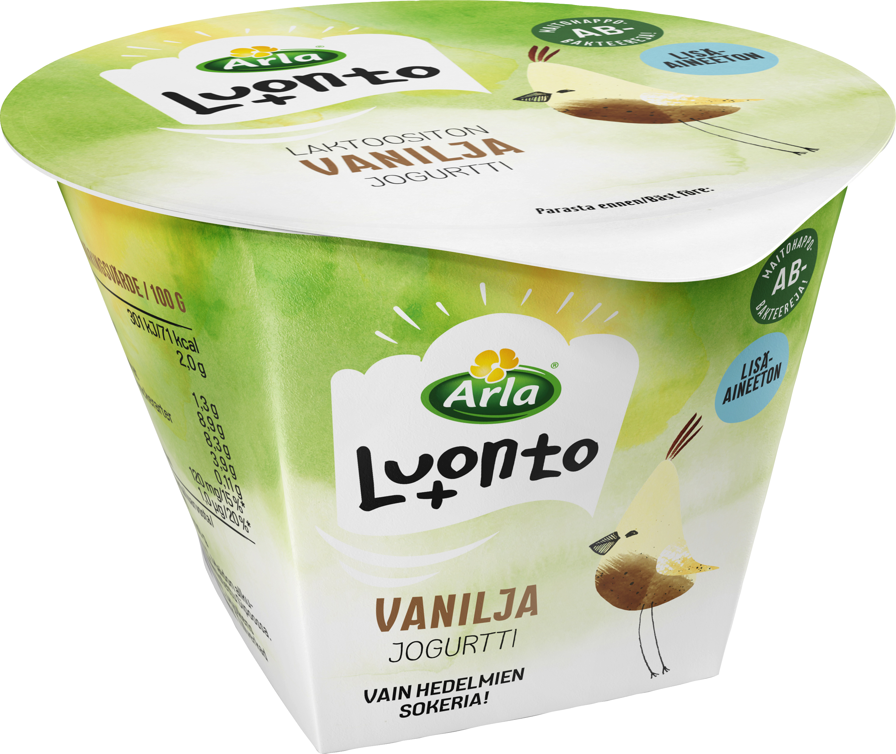 Arla Luonto+ AB vaniljajogurtti 175g laktoositon