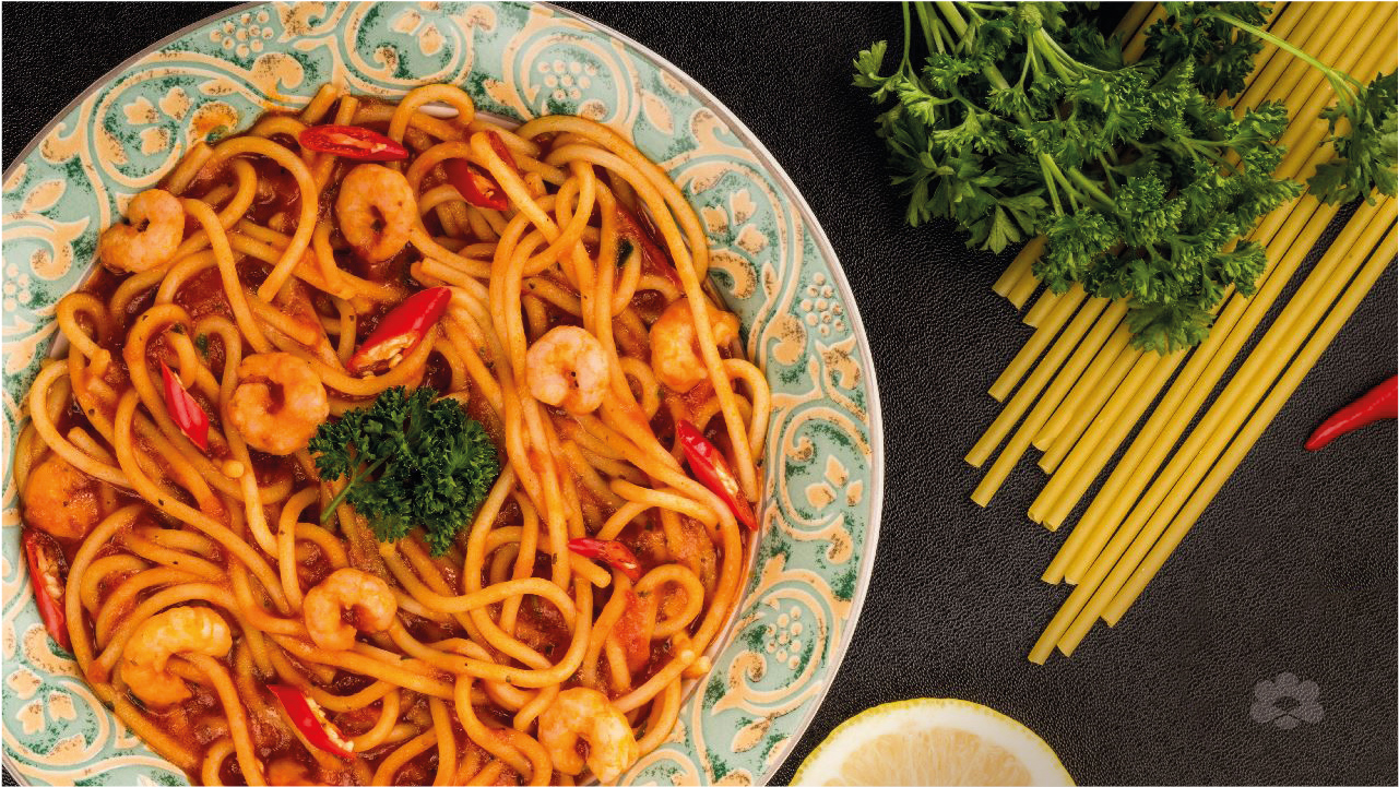 Chilli Tomato and Prawn Pasta