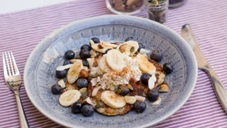 Bananpannkaka med cottage cheese