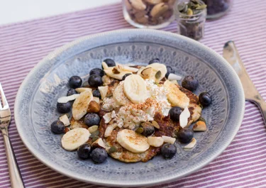 Bananpannkaka med cottage cheese