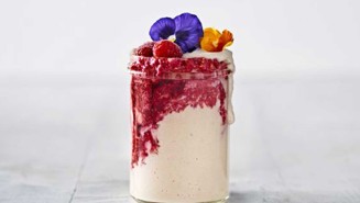 Smoothie met banaan en framboos zonder lactose