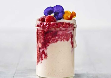 Smoothie met banaan en framboos zonder lactose