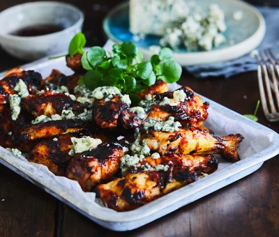 BBQ chicken wings with Extra Creamy Danish Blue