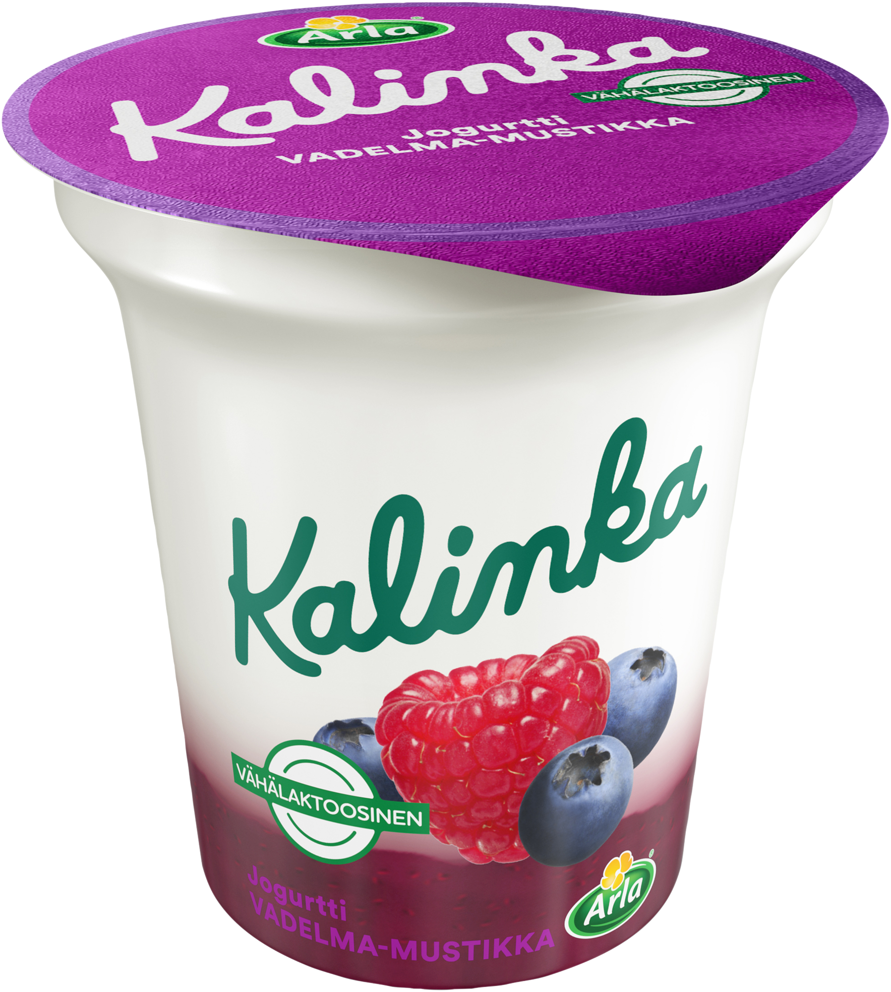 Arla Kalinka vadelma-mustikka-kerrosjogurtti 150g vähälaktoosinen