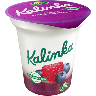 Arla Kalinka vadelma-mustikka-kerrosjogurtti 150g vähälaktoosinen