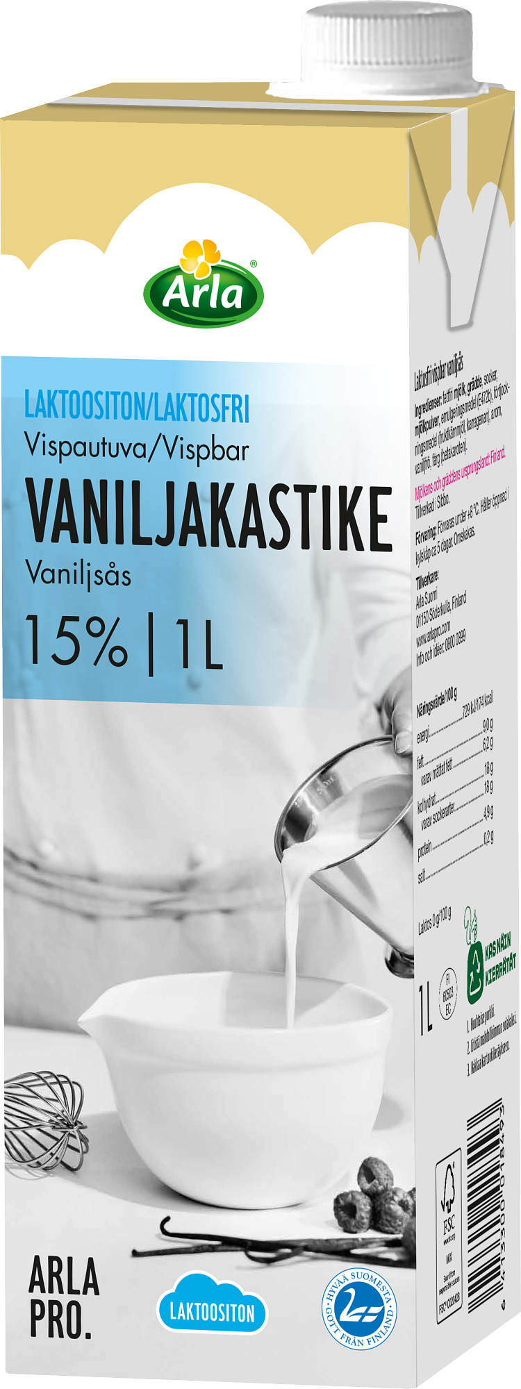 Arla Pro vaniljakastike laktoositon 1L (UHT)