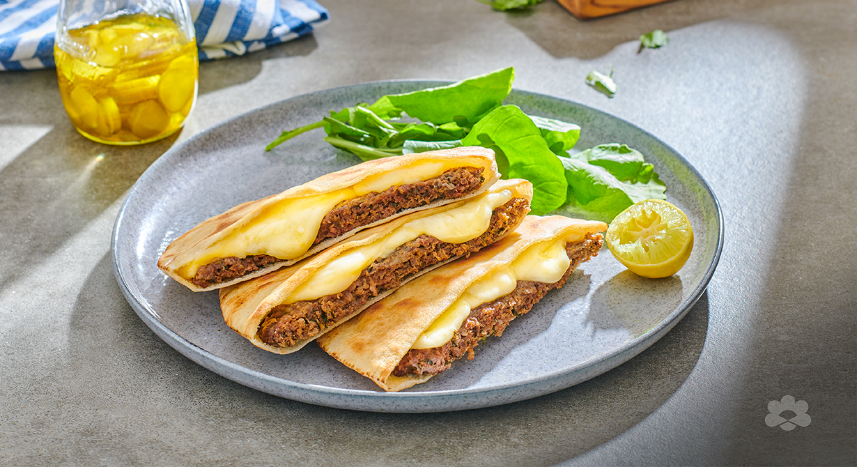 Arayes (Middle Easten Meat Stuffed Pita)