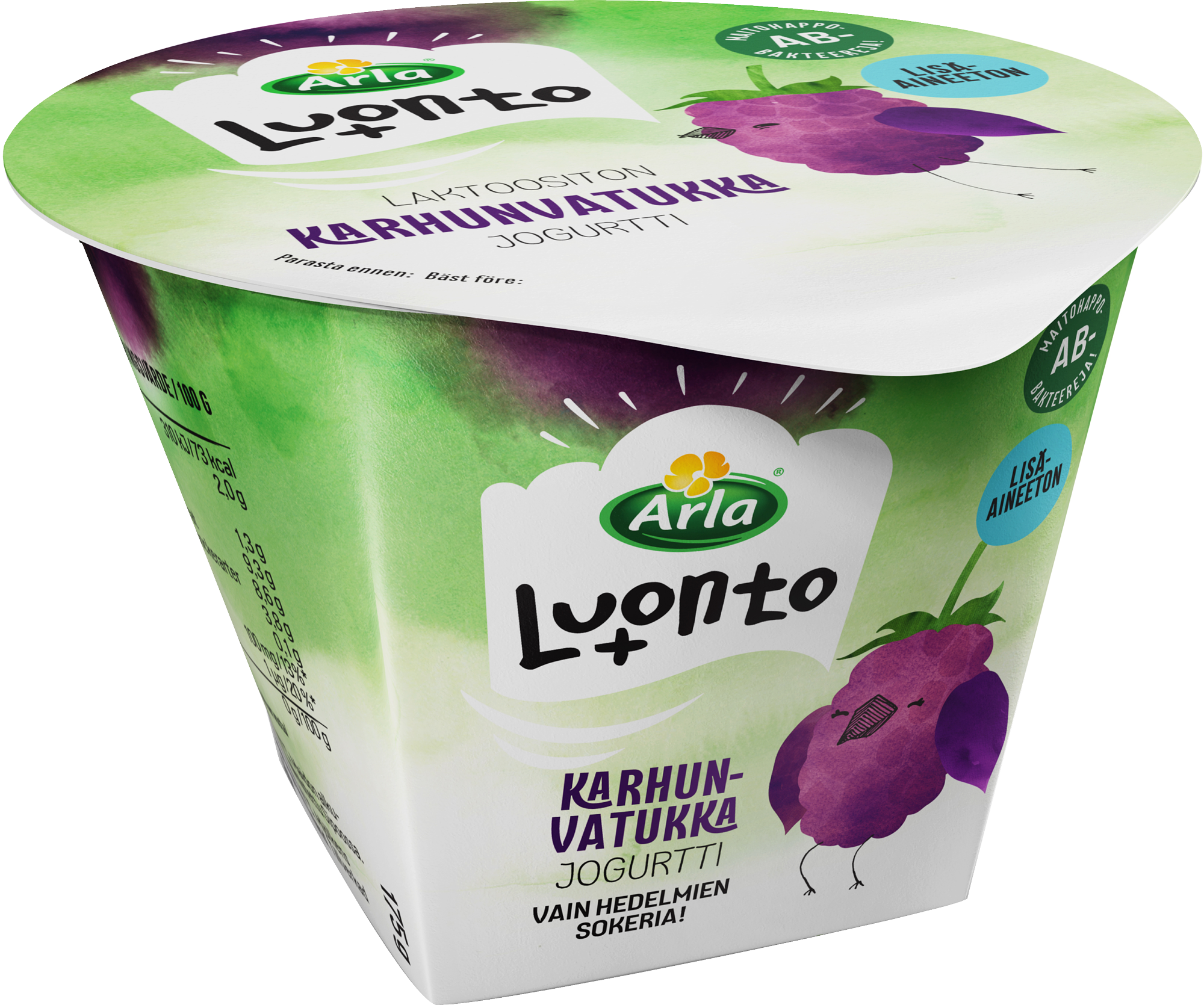Arla luonto+ karhunvatukkajogurtti 175g laktoositon