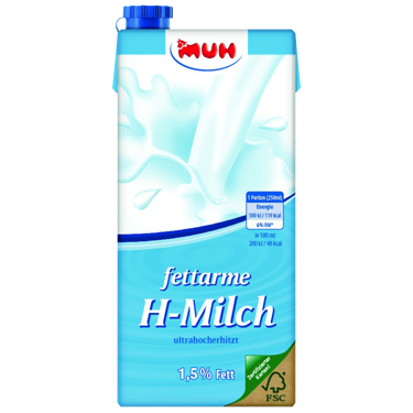 H-Milch 1,5% Fett mit Verschluss