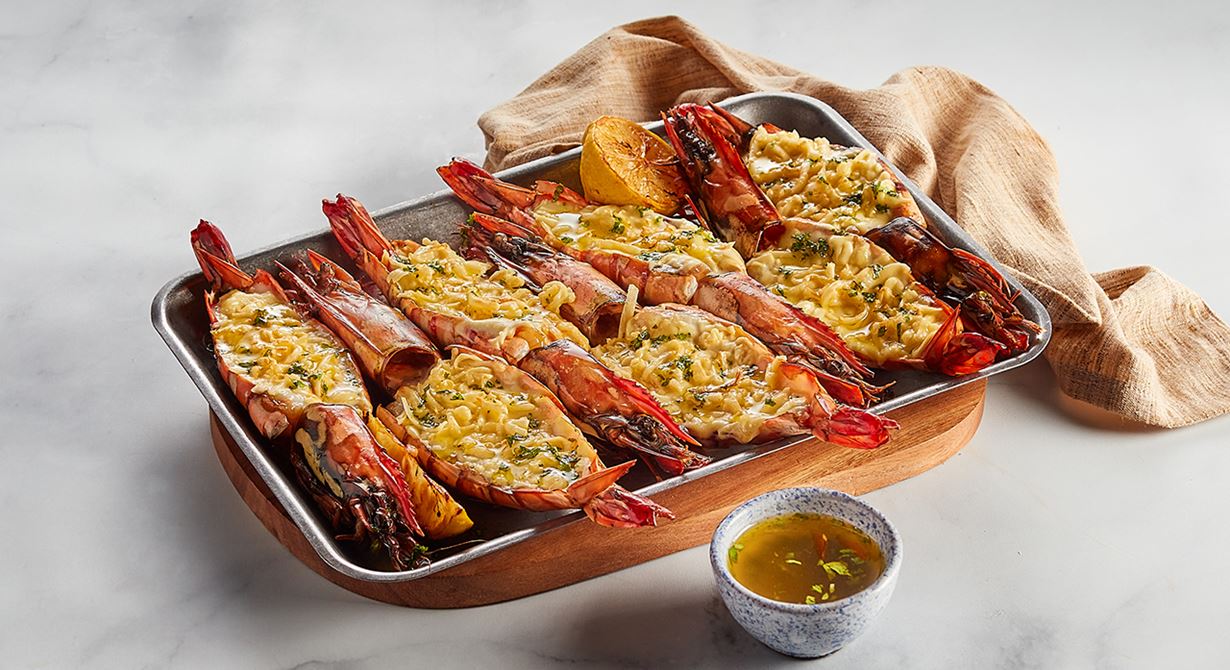 Grilled Shrimps with Cheese