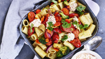 Pasta med wokgrönsaker