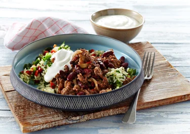 Chiligryde med rissalat