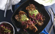 Grilled steak with Blue Cheese and chive compound butter