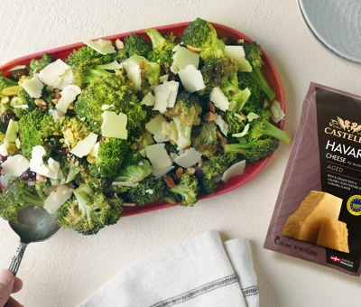 Roasted Broccoli Salad with Aged Havarti