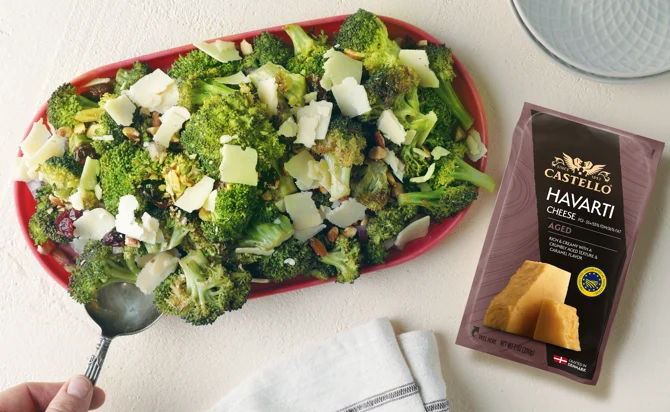 Roasted Broccoli Salad with Aged Havarti