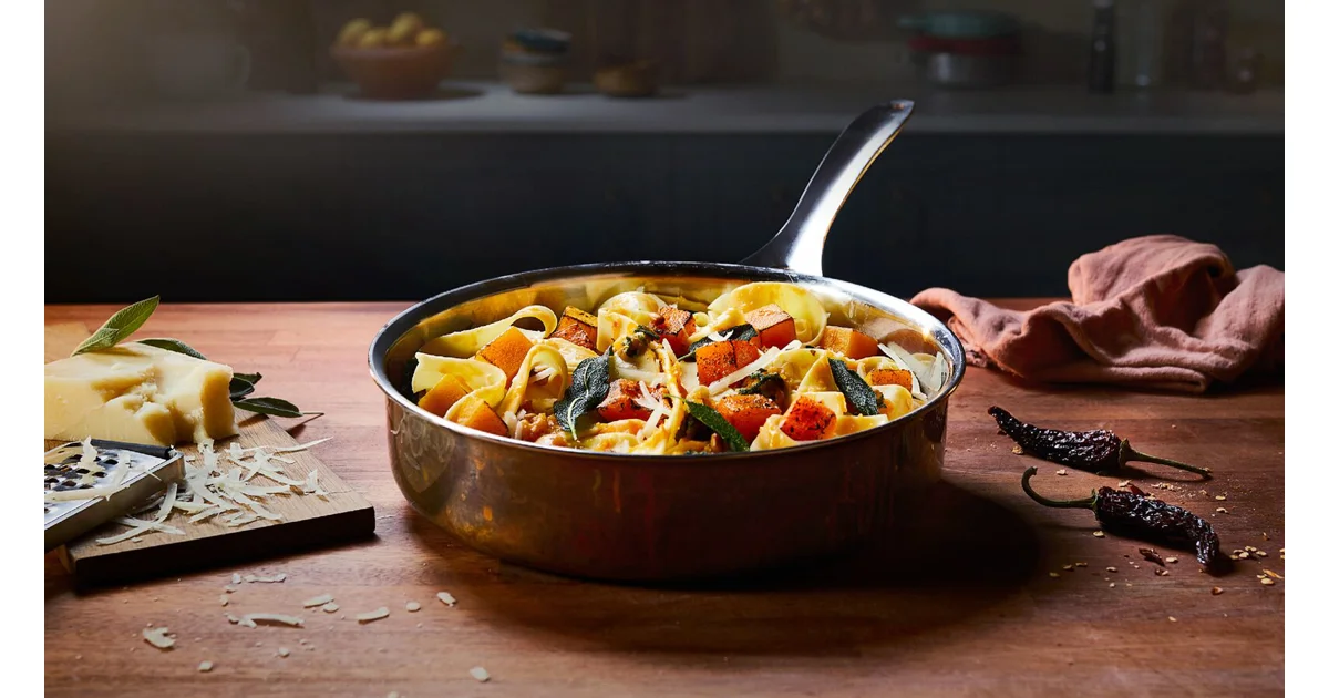 Pasta med bagt butternut squash
