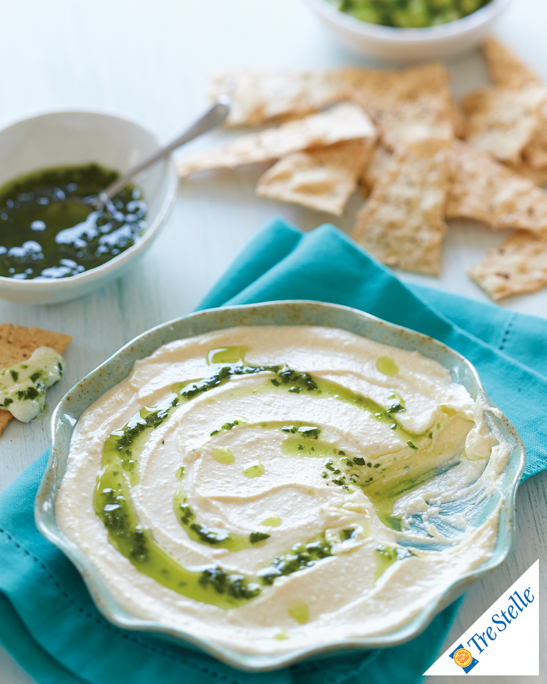 Whipped Tre Stelle® Feta Dip with Mint Pesto