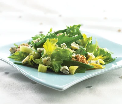 Dandelion Blue Cheese salad with walnuts