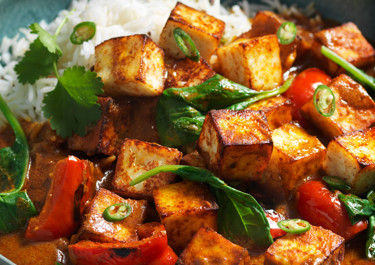 Paneer og spinat i karri