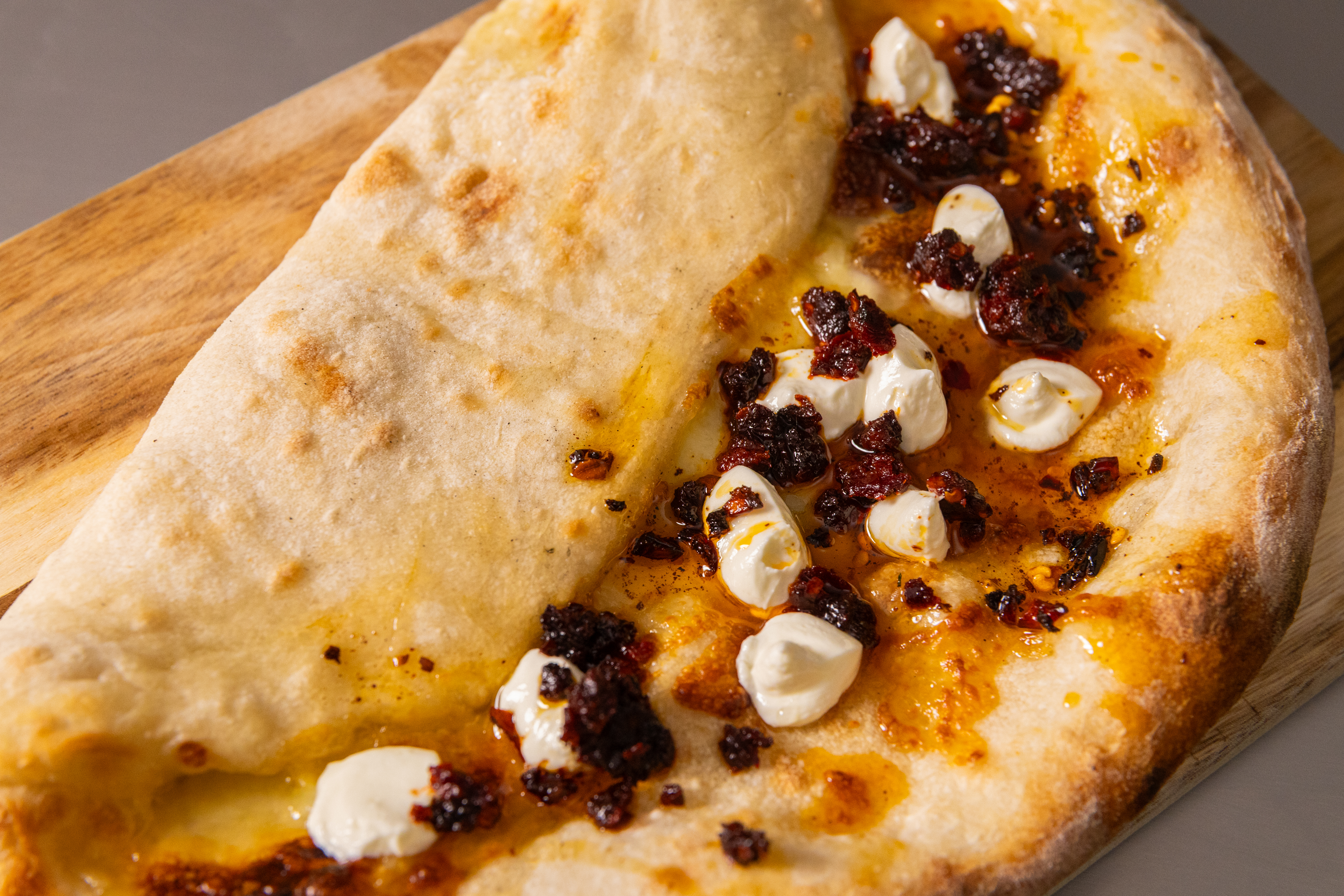 Hot ’Nduja, Cream Cheese & Hot Honey Dual-Fill Pizzone