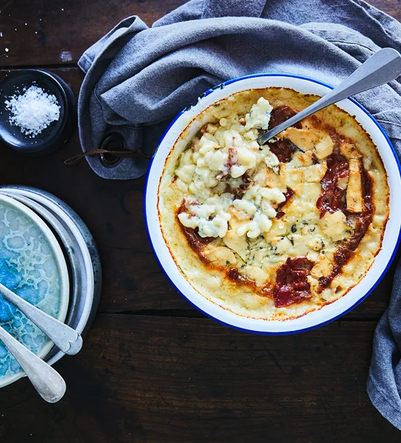 Macaroni Cheese with bacon & blue cheese