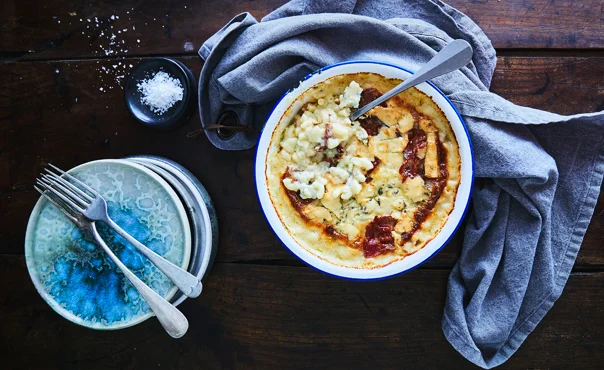 Macaroni Cheese with bacon & blue cheese