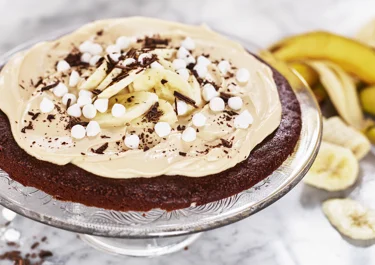 Kladdkaka med banan och dulce de leche