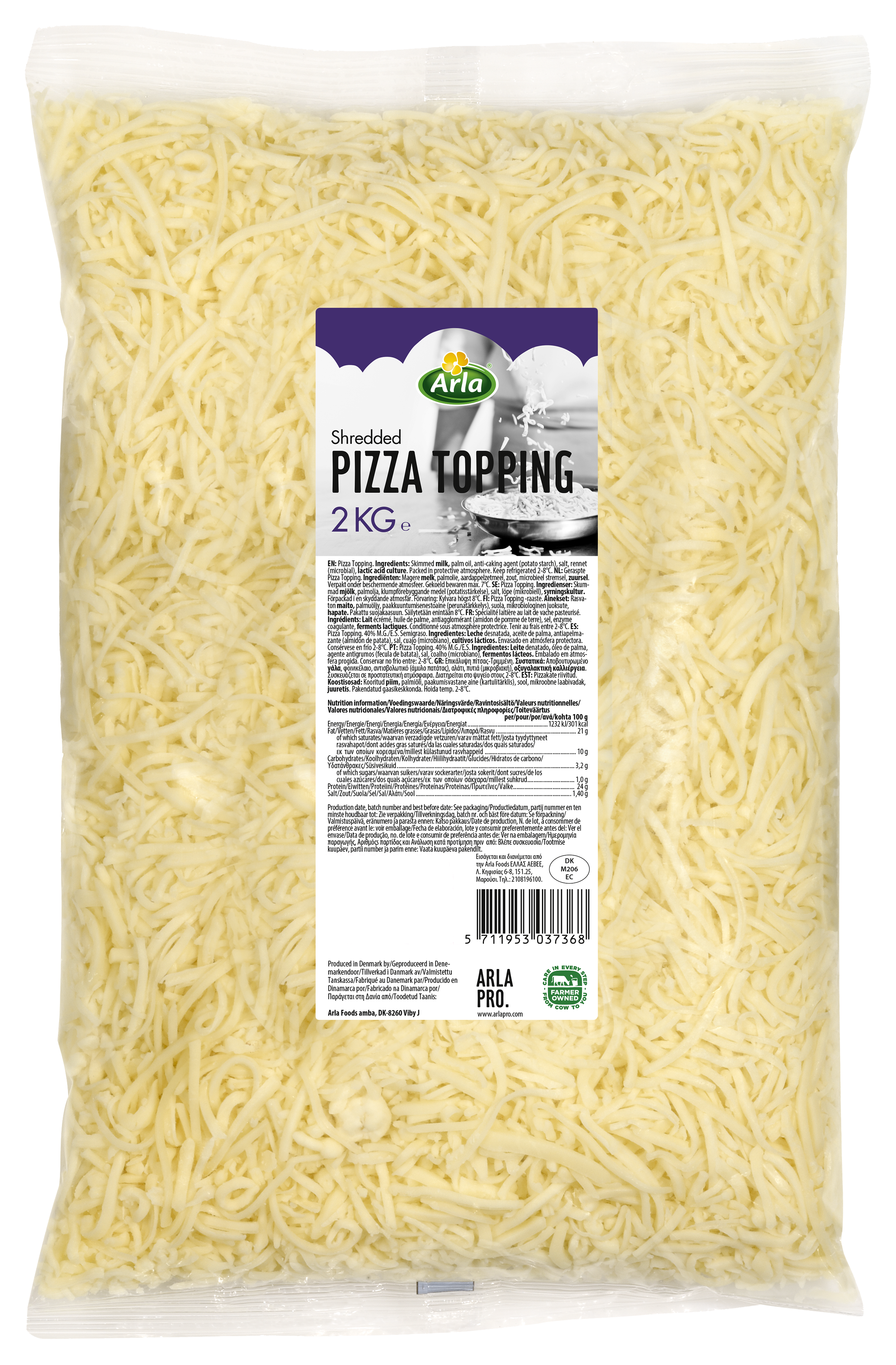 Arla pro ohut pizza topping -raaste 2kg