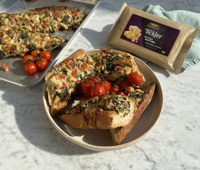 Cheesy Spinach & Artichoke Baguette with Castello® Tickler Extra Mature Cheddar