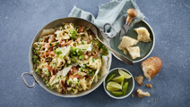 Pasta med røget laks