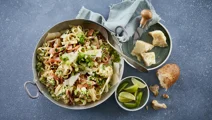 Pasta met gerookte zalm