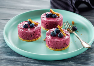 Cheesecake iskager med blåbær