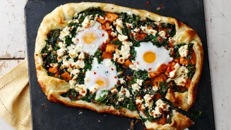 Galette med vitost och ägg