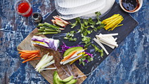 Vegetariske rispapirruller