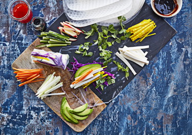 Vegetariske rispapirruller
